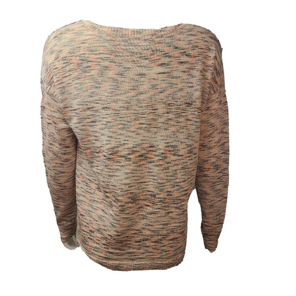 Kensie Top Sweater Womens Size M Medium Pink Gray Long Sleeve V Neck Lightweight - Picture 3 of 6